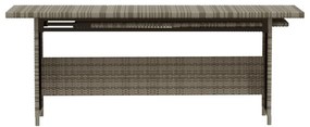3 pcs conjunto lounge de jardim c/ almofadões vime PE cinzento