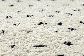 Tapete BERBER SYLA B752 pontos creme Franjas berbere marroquino shaggy