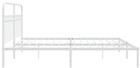 Estrutura de cama com cabeceira 200x200 cm metal branco