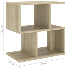 Mesas de cabeceira 2 pcs 50x30x51,5 cm contrap. carvalho sonoma