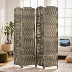Biombo de 4 Painéis, 180 x 1,7 x 180 cm, Design Dobrável, Cor Carvalho Escuro
