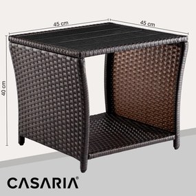 Mesa de apoio Jardim Polyrattan Vedis 45x45x40cm Castanho