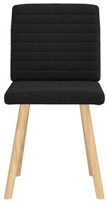 Cadeiras de jantar 2 pcs tecido preto