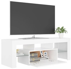 Móvel de TV com luzes LED 120x35x40 cm branco
