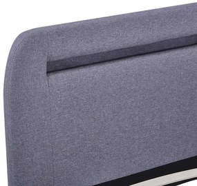 Estrutura de cama com LED sem colchão 150x200 cm tecido