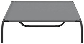 Cama para cães elevada 130x80x20cm tecido oxford e aço cinzento