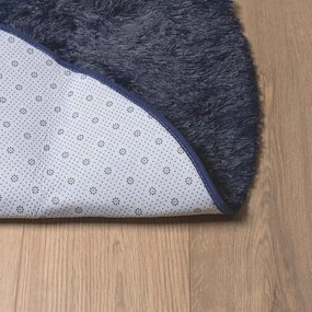 Tapete shaggy de pelo alto NAVARRA 120x120 cm azul-marinho