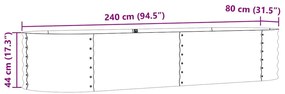Canteiro Elevado para Jardim Castanho vidaXL 240x80x44 cm em Aço Galva