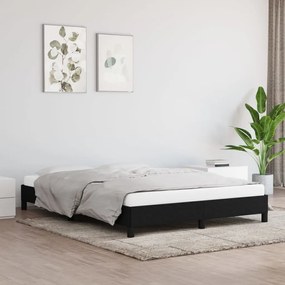 Estrutura de cama 140x190 cm tecido preto