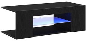 Armário de TV vidaXL com Luzes LED Carvalho Preto 90x39x30 cm Madeira