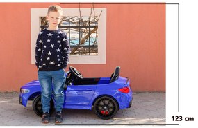 Carro eléctrico para crianças BMW M5, com licença original, alimentado por bateria 24 V, portas que abrem, comando 2.4 Ghz, rodas soft EVA, luzes LED,