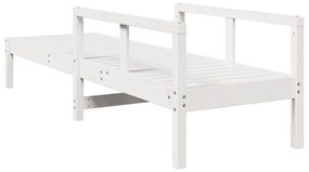 Espreguiçadeira - 199,5x62x55 cm - Madeira de Pinho Maciça Branco