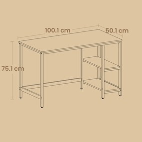 Secretaria para computador 50,1 x 100,1 x 76,1 cm preto