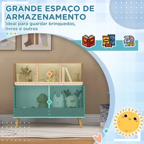 HOMCOM Estante Infantil para Brinquedos Organizador para Crianças de 2