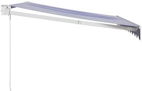Toldo retrátil 3x2,5 m tecido e alumínio azul e branco