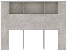 Armário de cabeceira 140x18,5x104,5 cm cinzento de betão