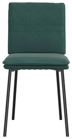 Cadeiras de jantar 2 pcs veludo verde-escuro