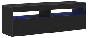 Estante para TV vidaXL com LED Carvalho Preto 120x35x40 cm Madeira de