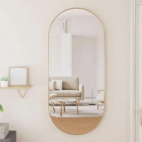 vidaXL Espelho de parede 40x90 cm oval dourado