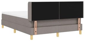 Cama box com colchão taupe, 140 x 190 cm, têxtil.