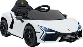 Carro elétrico para Crianças Lamborghini Revuelto 12V 4x4 Rodas Espuma EVA, Assento couro ecológico Branco