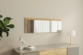 Espelho "Lariya" - 40 x 120 x 2,2 cm - Branco e Natural - Design Moder