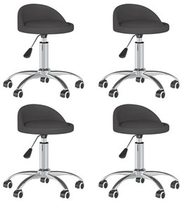 vidaXL Cadeiras de jantar giratórias 4 pcs couro artificial cinzento