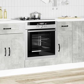 Armário forno Kalmar betão madeira projetada cinza