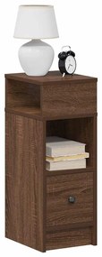 vidaXL Mesa de cabeceira com gaveta 25x31x66 cm carvalho castanho