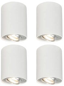 Conjunto de 4 focos brancos rotativos e inclináveis - Rondoo up Design,Moderno