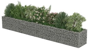 Canteiro elevado/cesto gabião 360x50x50 cm aço galvanizado