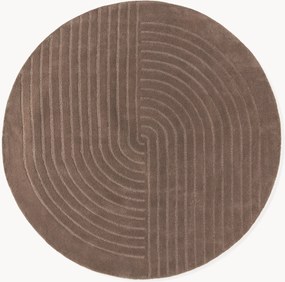 Tapete redondo de lã artesanal Mason