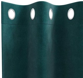 Cortinas Blackout vidaXL com Ilhós 2 pcs Verde Escuro Veludo