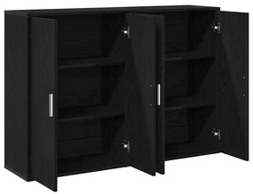Buffets 2 pcs Carvalho Preto 60x31x84 cm Madeira de Engenharia