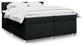 vidaXL Cama com molas/colchão 200x200 cm tecido preto