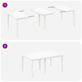 Conjunto de Jantar de Jardim 7 pcs Branco Rattan / Vime