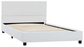 Estrutura de cama 90x200 cm couro artificial branco