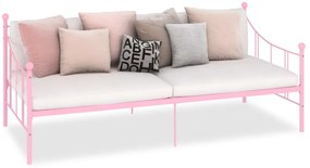 Estrutura sofá-cama 90x200 cm metal rosa