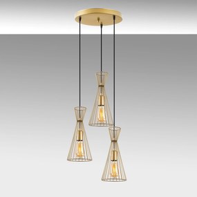 Chandelier Teltom – Dourado Brilhante – 68 x 68 x 125 cm
