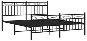 Estrutura de cama sem colchão com pés 160x200 cm preto