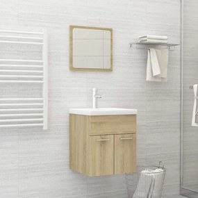 vidaXL 2 pcs conj. móveis casa de banho contrapl. cor carvalho sonoma
