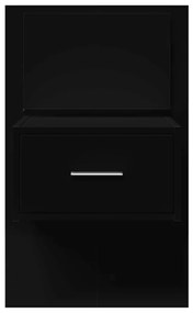 Mesa de cabeceira de parede com luzes LED preto