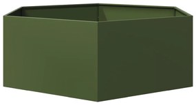 Vaso/floreira jardim hexagonal 138x120x45 cm aço verde azeitona