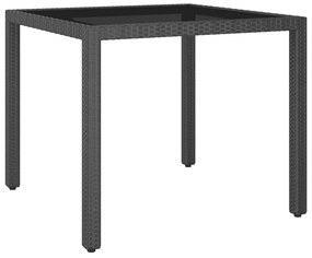 vidaXL Mesa de jardim 90x90x75 cm vime PE preto