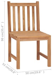 Cadeiras de jardim c/ almofadões 2 pcs teca maciça