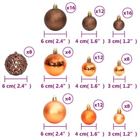 Enfeites de Natal 100 pcs 3 / 4 / 6 cm castanho