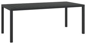 vidaXL Mesa de jardim em alumínio e WPC 185x90x74 cm preto