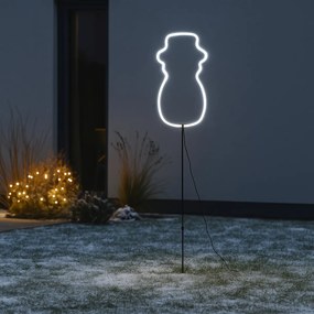 Holofote de chão de néon de Natal Boneco de neve branco Incl. LED com temporizador IP44 - Fura
