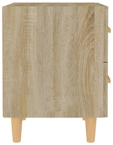 Mesa de Cabeceira Rytus com 2 Gavetas - Carvalho - Design Nórdico