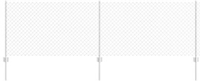 Cerca de Cadeia com 22 Postes em U Prata 0,8x25 m Aço